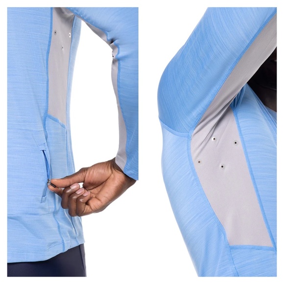 COOLIBAR Boys L 10-12 Surf Blue/Gray UV Rashguard Ultimate Line Texture Stripe - Picture 2 of 7